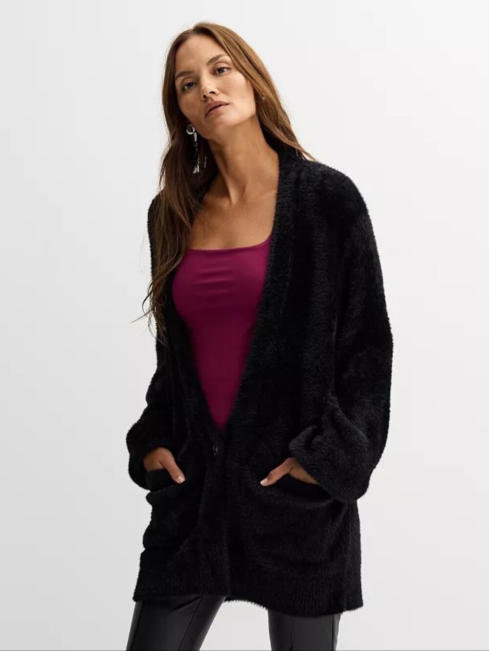 NWT Nine West Black Textured Cardigan Medium